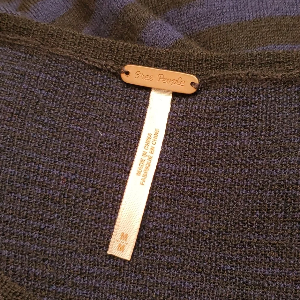 Free People black and blue 100% wool dress sz M